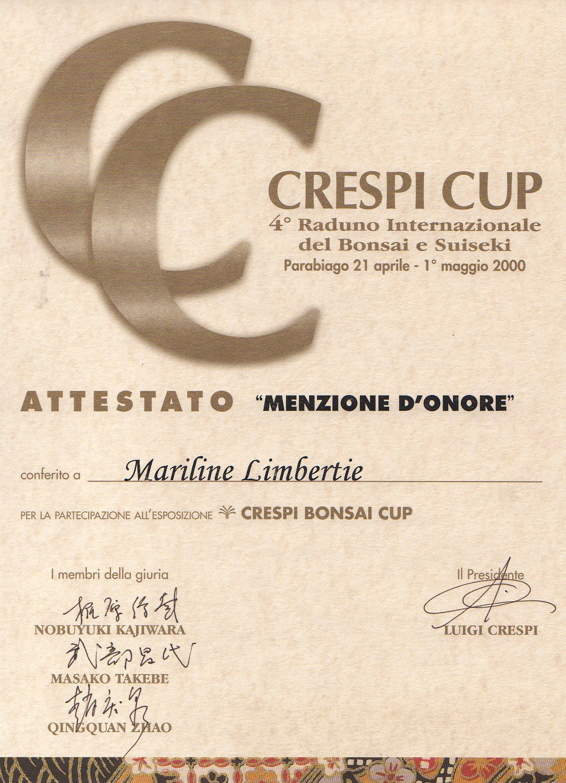 Crespi Bonsai Cup Mariline Limbertie